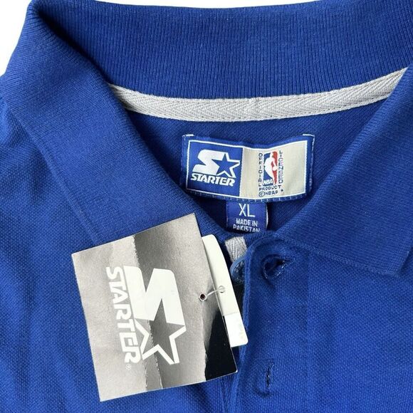 Vintage Dallas Mavericks Starter Men's XL Blue Polo Shirt Embroidered Logo - Picture 5 of 8